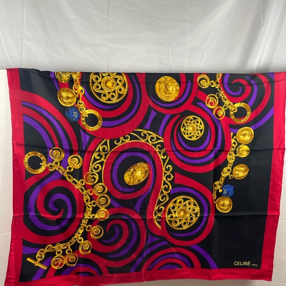 Authentic CELINE silk scarf with certificate 34x34” - Picture 10 of 10